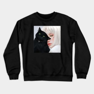 A Girl and Her Cat Crewneck Sweatshirt